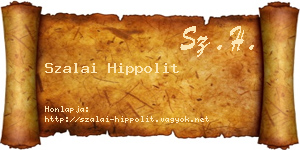 Szalai Hippolit névjegykártya